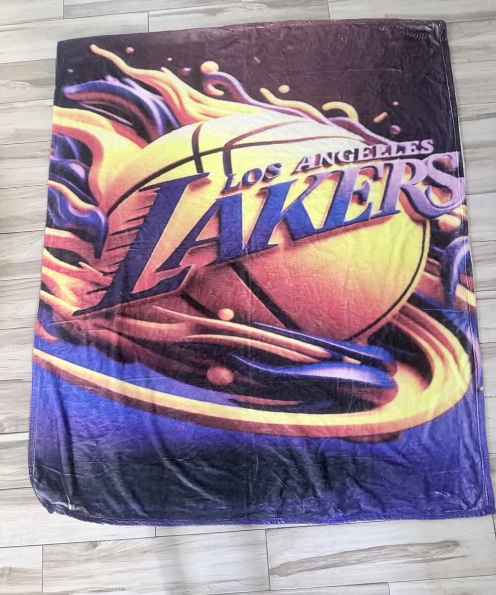 Los Angeles Lakers Flannel Blanket Size 50 X 60 Brand New